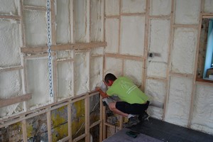 Préparation travaux d'isolation de mur